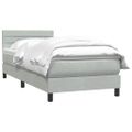 vidaXL Posteľný rám boxspring s matracom Svetlosivá 80x210 cm zamat
