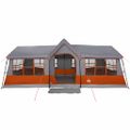 vidaXL Rodinný stan so strechou Šedá a oranžová 622 x 295 x 238 cm