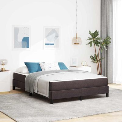 vidaXL Posteľ s pružinovým rámom Tmavohnedá 140 x 190 cm látka