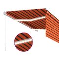 vidaXL Ručne zaťahovacia markíza s tienidlom 3,5x2,5 m oranžovo-hnedá