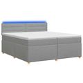vidaXL Posteľ boxspring s matracom Svetlosivá 200 x 200 cm Látka