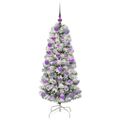vidaXL Umelý Sklápací Vianočný Stromček 150 LED Zelená a biela 120 cm