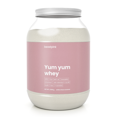 Yum Yum Whey - BeastPink + darček, biela čokoláda kokos, 1000 g