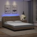 vidaXL Rám postele s LED bez matraca Hvar kapučínový 160x200 cm