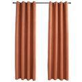 vidaXL Zatemňovacie závesy s kovovými očkami 2 ks, hrdzavé 140x175 cm