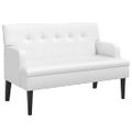 vidaXL Lavička s operadlom biela 112x65,5x75 cm umelá koža