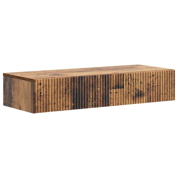 vidaXL Nástenný bočný stôl Staré drevo 87,5 x 34,5 x 17 cm