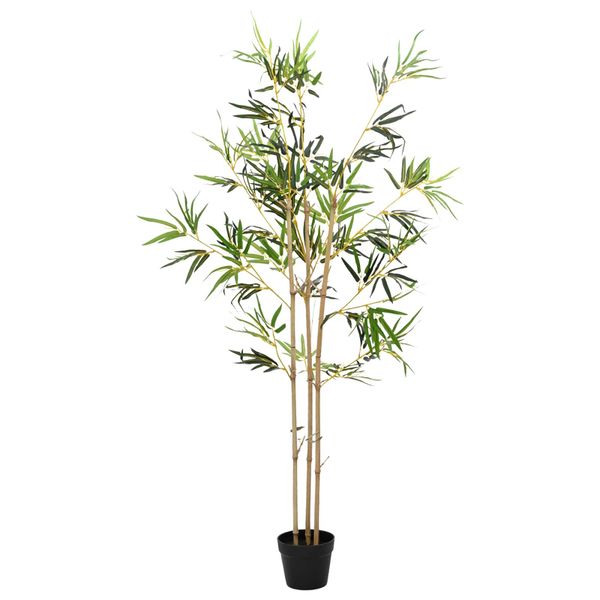vidaXL Umelý bambusový strom Zelená 55 x 16 x 150 cm Látka a bambus