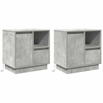 vidaXL Nočný stolík so zásuvkou 2 pcs Betónová šedá 50 x 34,5 x 50 cm