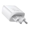 Sieťová nabíjačka Baseus Compact Quick Charger, 2xUSB, USB-C, PD, 3A, 30W (biela)