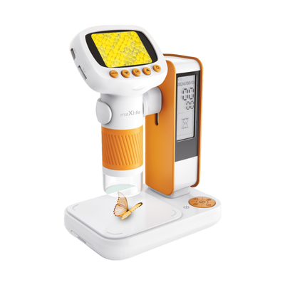 Maxlife digitálny mikroskop MXDM-200 so stojanom oranžová