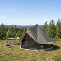 vidaXL Tipi stan 4-miestny Hnedá Šedá Polyester a oceľ