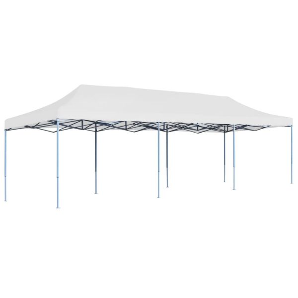 vidaXL Skladací párty stan biely 3x9 m