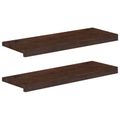 vidaXL Parapety 2 ks Tmavohnedá 80 x 25 x 2 cm Masívne bukové drevo