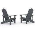 vidaXL Záhradné stoličky Adirondack 2 ks HDPE antracitové