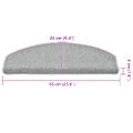 vidaXL Schodové rohože 30 ks 65x24x4 cm svetlosivé polkruhové veľké