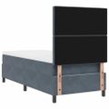 vidaXL Posteľ s pružinovým rámom Tmavo šedá 90 x 190 cm Zamat