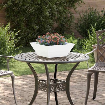 vidaXL Záhradný kvetináč 5 pcs Biela 40 x 40 x 15 cm
