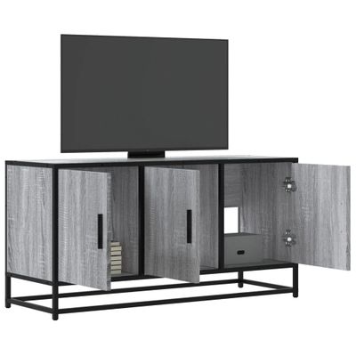 vidaXL TV skrinka sivá sonoma 100x35x50 cm kompozitné drevo a kov