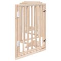 vidaXL Skladacia bránka pre psa s dvierkami, 6 panelov, 300 cm, topoľové drevo
