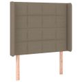 vidaXL Čelo postele s LED sivohnedé 103x16x118/128 cm látka