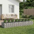 vidaXL Gabiónová vyvýšená posteľ 3 ks 400 x 100 x 60 cm Strieborná