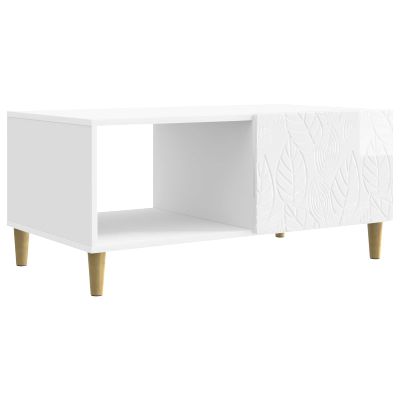 vidaXL Konferenčný stolík Biela s vysokým leskom 90 x 50 x 40 cm