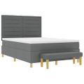 vidaXL Posteľ s pružinovým rámom Tmavo šedá 200 x 140 cm látka