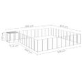 vidaXL Koterec pre psy strieborný 31,46 m² oceľ