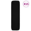 vidaXL Protišmykové nášľapy na schody 15 ks, 75x20cm, čierne, obdĺžnik