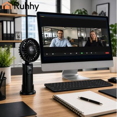 Mini ručný ventilátor Ruhhy 27781,2400mAh USB-C, čierny