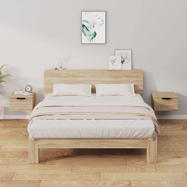 vidaXL Nástenné nočné stolíky 2 ks dub somoma 34x30x20 cm