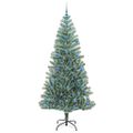 vidaXL Umelý vianočný stromček, snehom obalený, s LED svetlom 210 cm