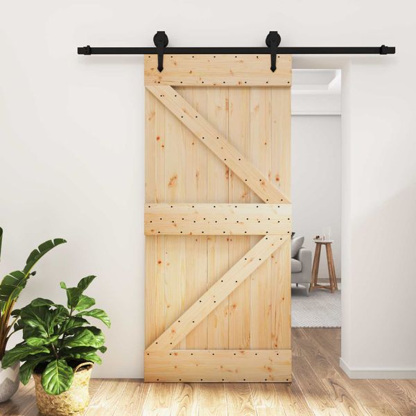 vidaXL Posuvné dvere Prírodná a čierna 95 x 210 cm