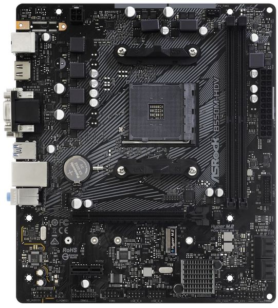 ASRock B550M-HDV / AMD B550 / AM4 / 2x DDR4 DIMM / VGA / DVI-D / HDMI / M.2 / mATX Základní deska, AMD B550, AM4, 2x DDR4 DIMM (max. 64GB), M.2, HDMI, DVI-D, VGA, mATX