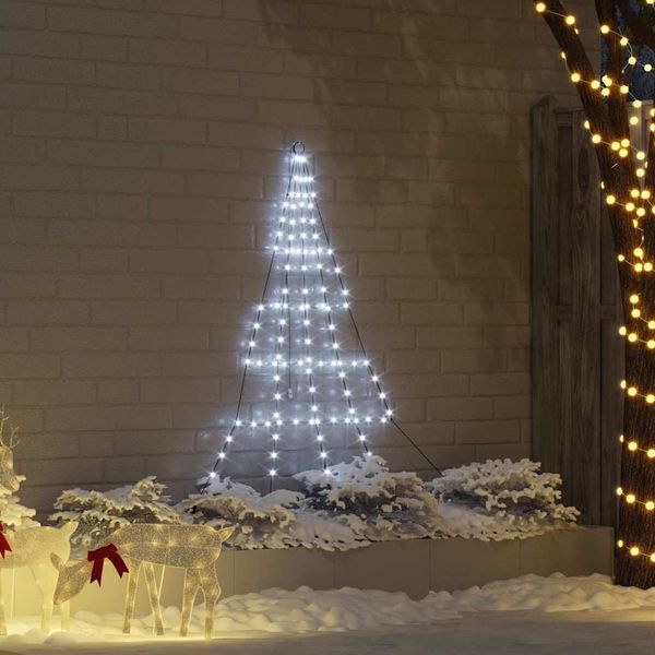 vidaXL LED Vianočný stromček so zemnými kolíkmi Studená biela 182 cm