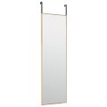 vidaXL Zrkadlo na dvere zlaté 30x100 cm sklo a hliník