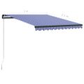 vidaXL Ručne zaťahovacia markíza s LED 300x250 cm modro-biela