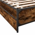 vidaXL Rám postele s čelom Dymový dub 80 x 200 cm Kompozitné drevo