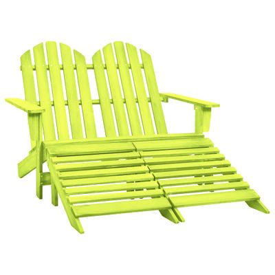 vidaXL 2-miestna záhradná stolička a taburetka Adirondack jedľa zelená
