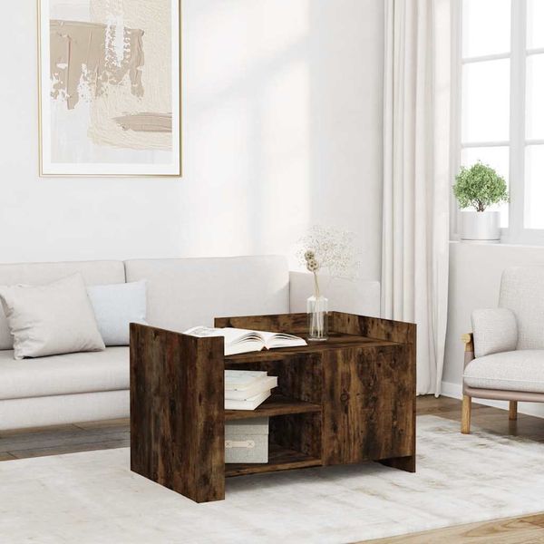 vidaXL Konferenčný stolík dymový dub 80x50x50 cm kompozitné drevo