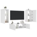 vidaXL 3-dielne TV nástenné skrinky s LED svetlami biele