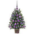 vidaXL Umelý vianočný stromček s 150 LED-i Zelená 75 cm PE a PVC