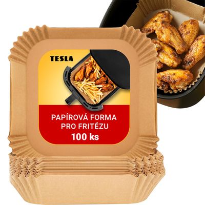 TESLA AirCook QB2058 - papierová forma pre horúcovzdušnú fritézu 20 x 20 cm (100 ks)