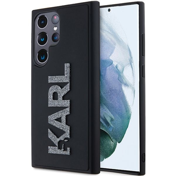 Obal Karl Lagerfeld pre Samsung Galaxy S24 Ultra KLHCS24L3DMBKCK čierny HC 3D logo trblietavý