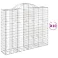 vidaXL Oblúkové gabiónové koše 10 ks 200x50x160/180 pozinkované železo