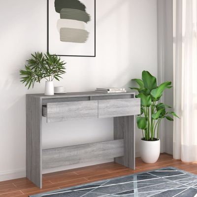 vidaXL Konzolový stolík, sivá sonoma 100x35x76,5 cm, kompozitné drevo