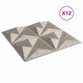 vidaXL Nástenné panely 12 ks 50 x 50 cm Origami Beton XPS Pena