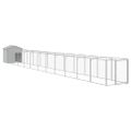 vidaXL Búda pre psa so strechou bledosivá 117x1221x123 cm pozin. oceľ