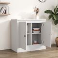 vidaXL Komoda biela 70x35,5x67,5 cm spracované drevo